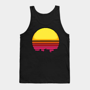 Sun retrowave pixelart Tank Top